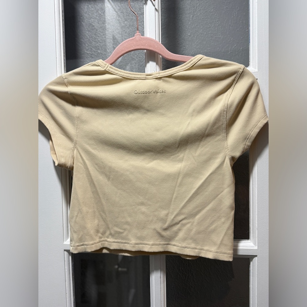 NWOT Outdoor Voices Ribbed Short Sleeve Cropped Tee - Picture 9 of 10